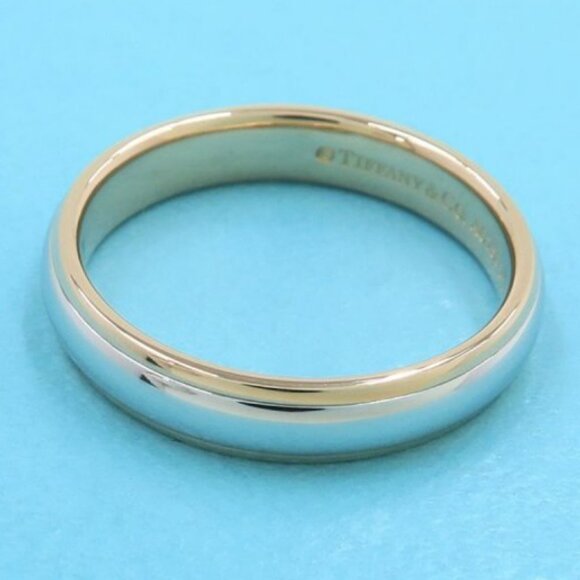 Tiffany & Co. Band Ring size US7 Platinum 950 & 18K Rose Gold Auth #2958 - Picture 8 of 8